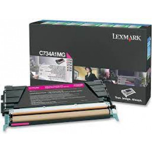 Lexmark C734A1 (C734A1MG ) MAGENTA Original Toner Cartridge (6.000 Pages)